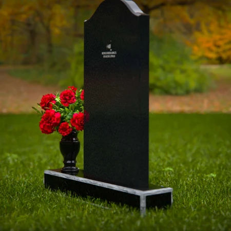 1289 - Classic Upright Granite Headstone with Flower Vase - 54