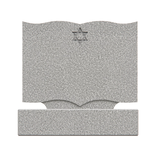 1208160 - Elegant Double Upright Jewish Headstone with Eternal Flame      