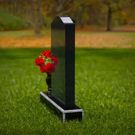 1315 - Classic Granite Headstone with Arched Top and Flower Vase - 51