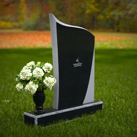 1344 - Modern Curved Memorial Headstone - 43