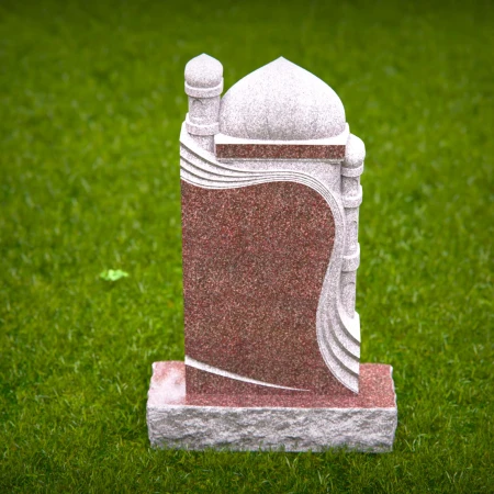 1502 - Granite Memorial Headstone with Architectural Dome Design - 4