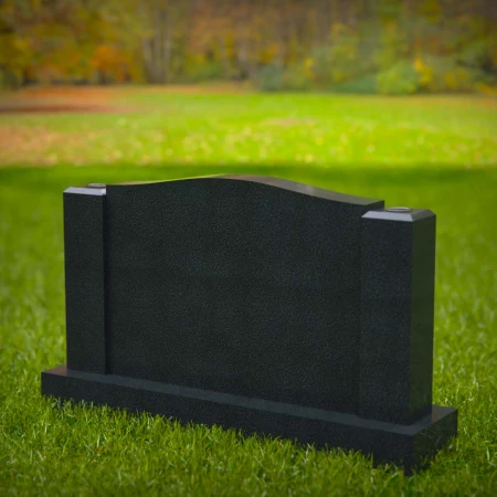 1588 - Elegant Black Granite Double Monument – Timeless Family Memorial - 3