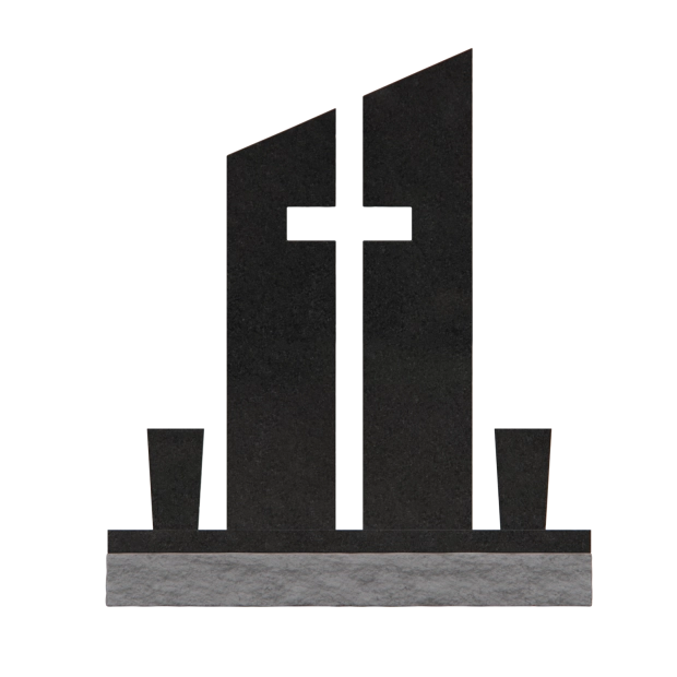 1201068 - Doppeltes aufrechtes Grabkreuz mit Kreuz für Paare