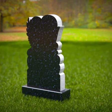 1525 - Heart-Shaped Granite Headstone with Carved Dove - 3