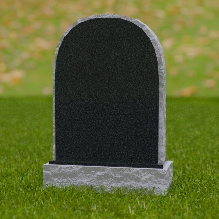 1683 -Traditional Arched Memorial Headstone with Rustic Edge – A Timeless Tribute