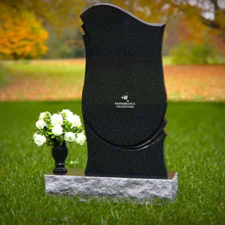 1329 - Elegant Curved Headstone Design – Timeless Memorial Tribute - 55