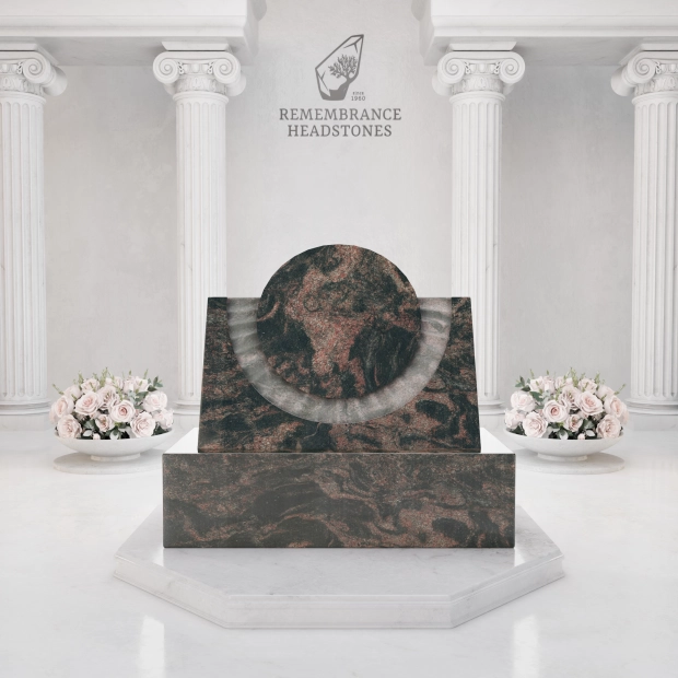 Luxury Portrait Slant Granite Headstone