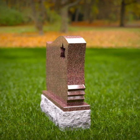 1401 - Elegant Granite Memorial with Star of David - 4