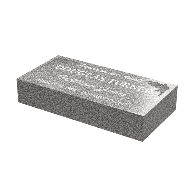 1107145 - Flacher Marker mit Rosen-Gravur