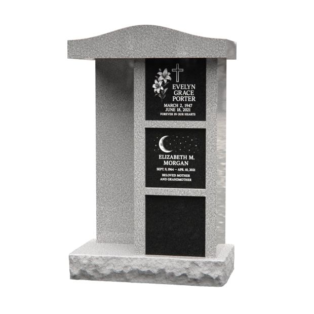 1701059 - Granit Urnennischen Denkmal mit Bogenoberseite und drei Abteilungen