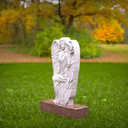 1528 - Graceful Angel Memorial Headstone - 2