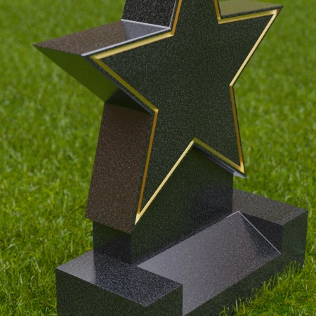 1703 - Star-Shaped Memorial Headstone for a Shining Tribute - 2