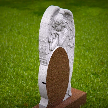 1495 - Granite Headstone with Angel Carving – Serene Memorial - 7