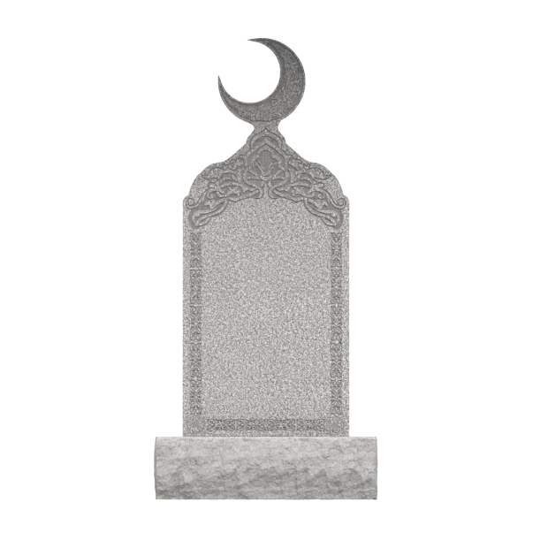 1201093 - Upright Granite Headstone With Crescent and Eastern Ornament