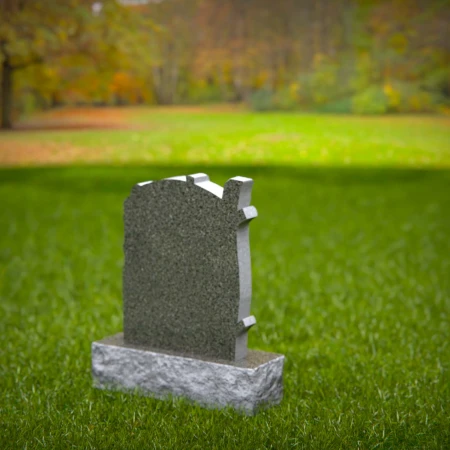 1556 - Tree-Inspired Granite Headstone with Carved Leaves - 4