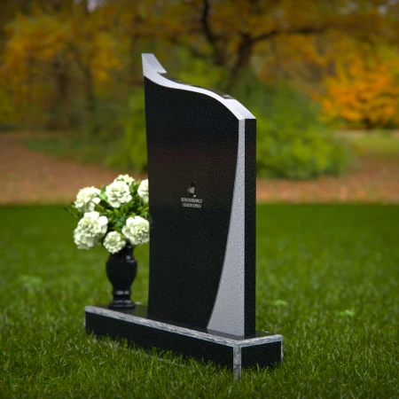 1344 - Modern Curved Memorial Headstone - 37