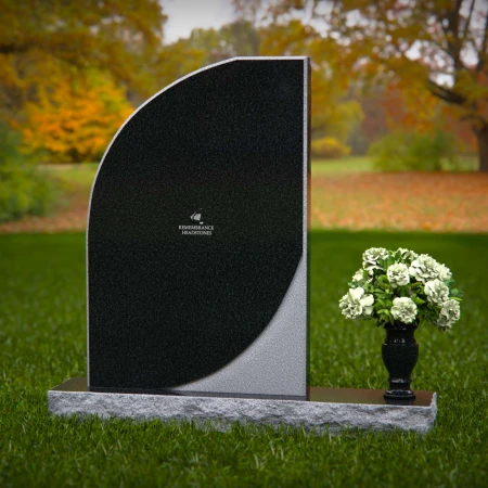 1338 - Modern Curved Memorial Headstone with Dual-Tone Finish