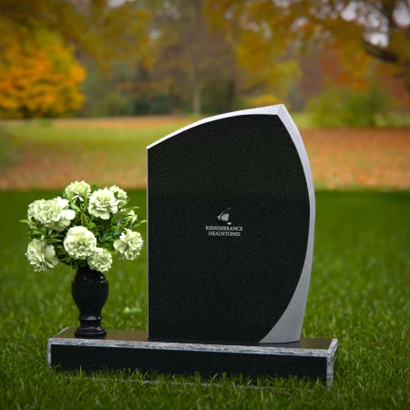 1327 - Modern Angled Headstone with Vase Inclusion - 40