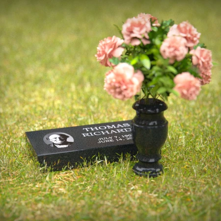 1248 - Flat Granite Headstone with Precision Engraving - Lasting Memorial