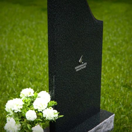 1335 - Elegant Sloped Headstone with Floral Vase - 53