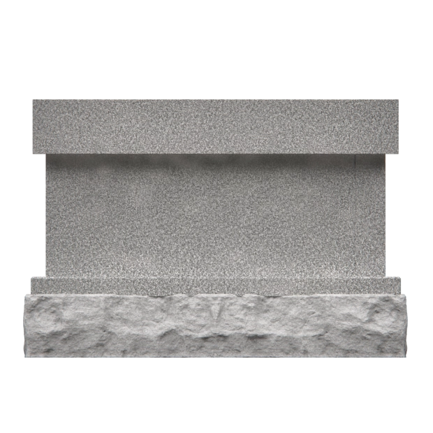 1706041 - Polished Granite Cremation Memorial With Flat Roof Design                                   