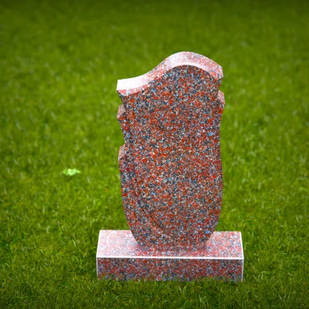 1507 - Modern Granite Headstone with Unique Curved Design - 2