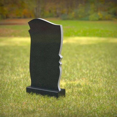 1244 - Modern Curved Granite Headstone – Contemporary Memorial Design - 40