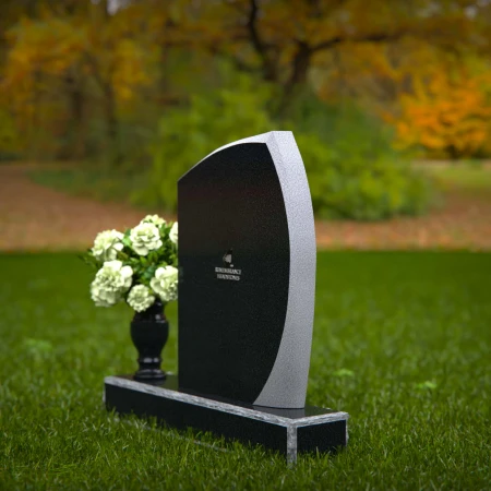 1327 - Modern Angled Headstone with Vase Inclusion - 53