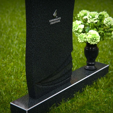 1362 - Elegant Curved Granite Headstone with Layered Detailing - 39