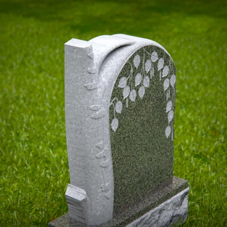 1516 - Granite Headstone with Weeping Willow Tree Design - 4