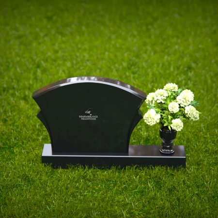 1267 - Unique Granite Headstone with Artistic Arch Design and Floral Vase – A Timeless Tribute