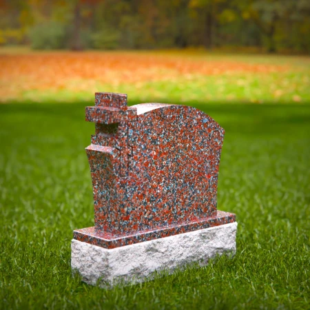 1391 - Christian Memorial Headstone with Side Cross Accent - 6