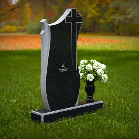 1368 - Graceful Granite Cross Headstone – A Symbol of Faith and Remembrance - 53