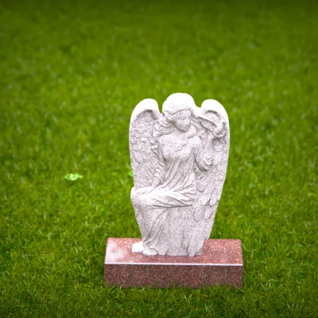 1528 - Graceful Angel Memorial Headstone - 7