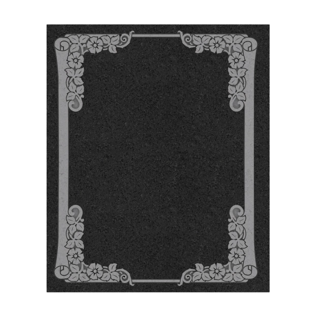 1601154 - Granite Half Ledger with Engraved Floral Border