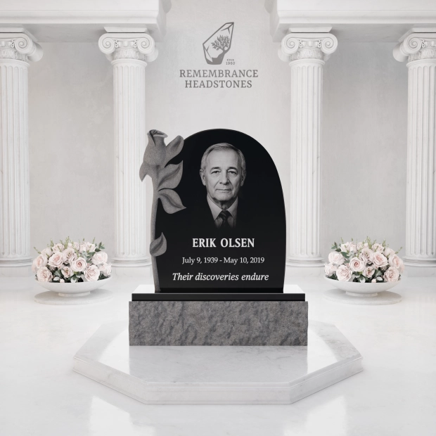 Luxury Calla Lily Granite Headstone
