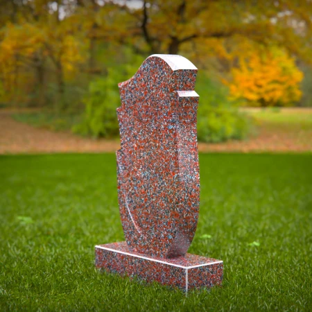 1507 - Modern Granite Headstone with Unique Curved Design - 3