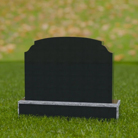 1666 - Classic Arched Memorial Headstone with Textured Base – A Timeless Tribute