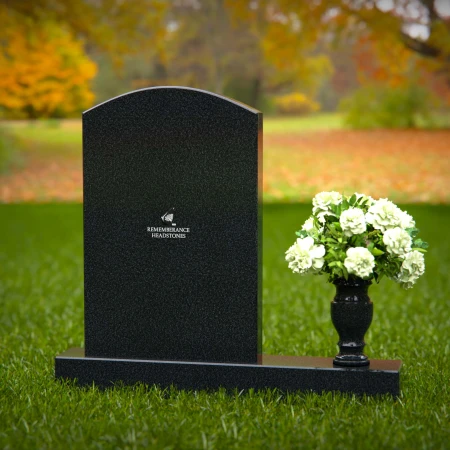 1281 - Elegant Upright Granite Headstone with Flower Vase - 2