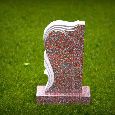 1476 - Modern Granite Headstone with Elegant Wave Design - 4