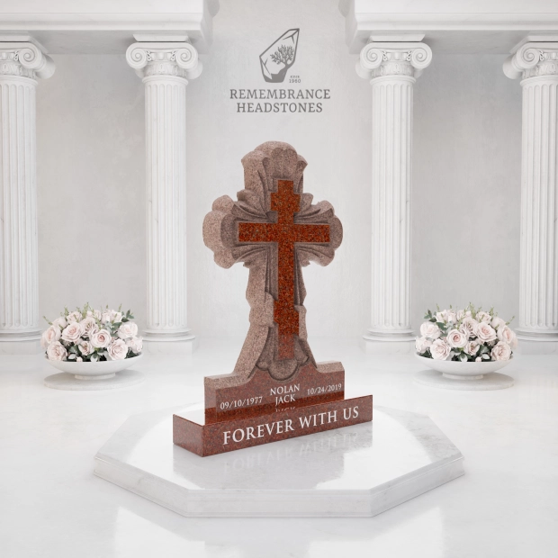 Luxury Orthodox Cross Granite Headstone