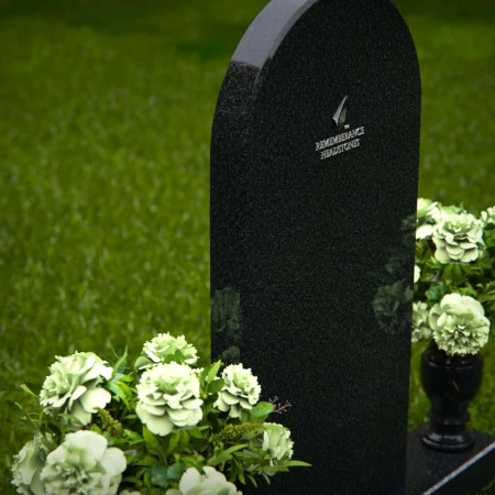 1254 - Elegant Granite Headstone with Arched Design - A Timeless Memorial - 53