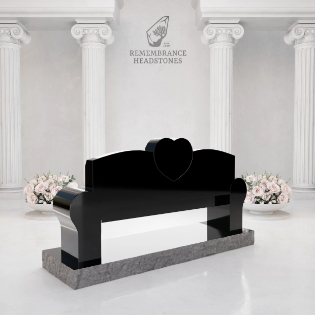 Luxury Companion Memorial Bench with Heart Accent