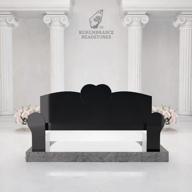 Luxury Companion Memorial Bench with Heart Accent