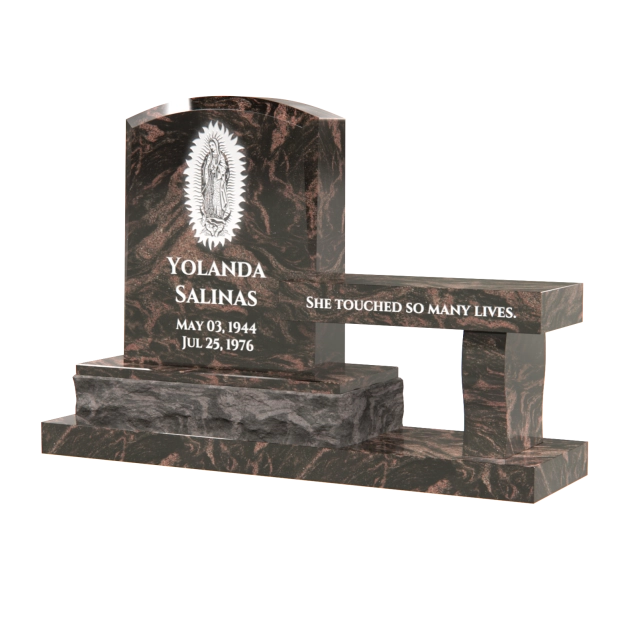 1502157 - Memorial Bench with Virgin Mary Engraving                                      