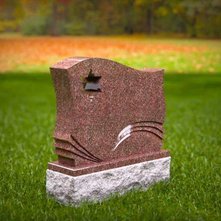 1401 - Elegant Granite Memorial with Star of David - 7