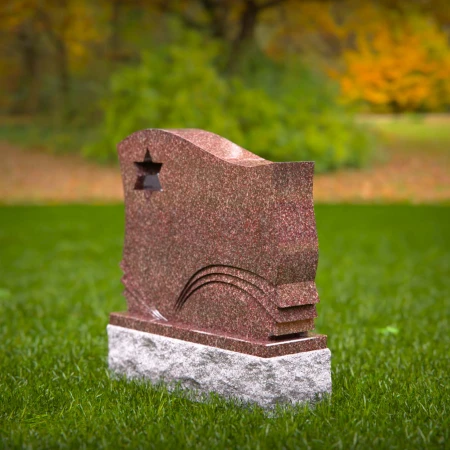 1401 - Elegant Granite Memorial with Star of David - 6