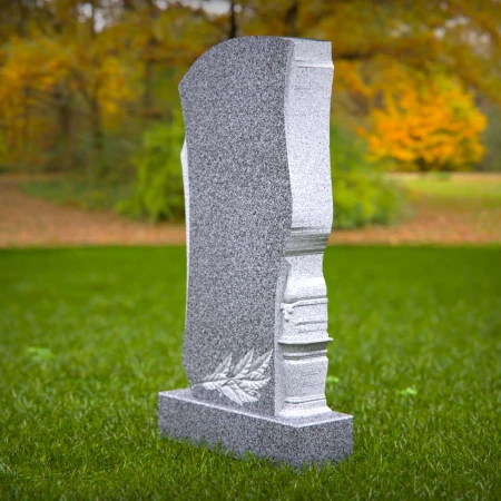 1534 - Elegant Granite Memorial Headstone with Sculpted Details - 6