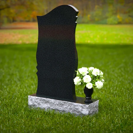 1329 - Elegant Curved Headstone Design – Timeless Memorial Tribute - 47