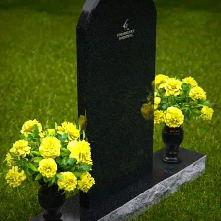 1333 - Elegant Upright Memorial with Dual Vases - 44